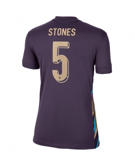Inghilterra John Stones #5 Maglia Gara Trasferta Repliche Europei 2024 Donna